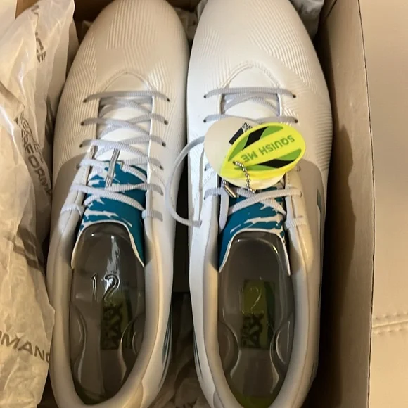 Sketchers Men’s GO FG-REFLEX Cleats Wht/Blu Size 12 - Picture 3 of 7